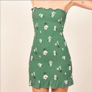 Reformation Green chantilly dress